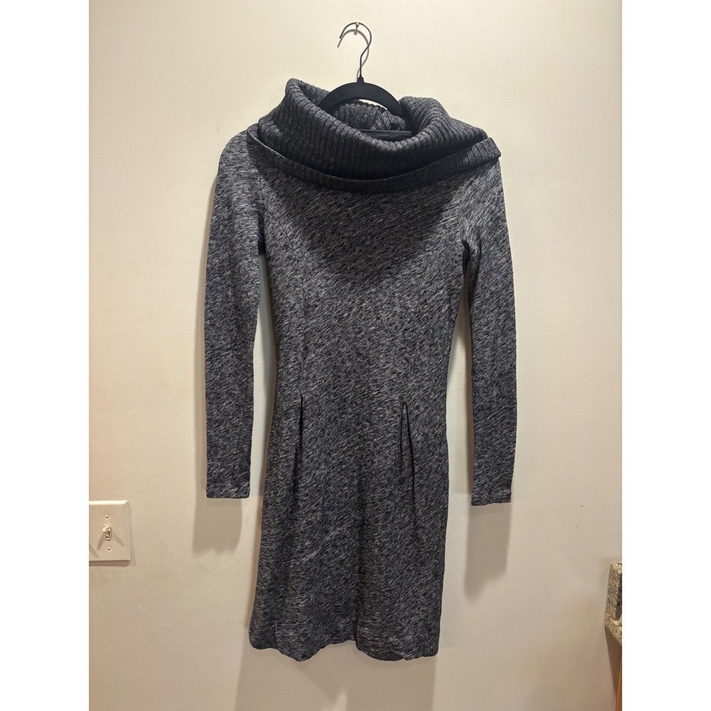 BOSS Hugo Boss Gray Knit Cowl Neck Wool Blend Long Sleeve Dress XS Extra Small